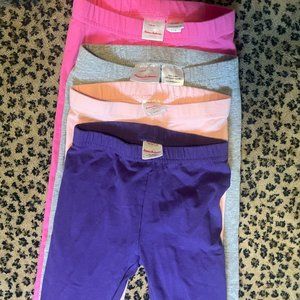 Lot of 4 Hanna Andersson leggings size 5 purple soft hot bright pink gray